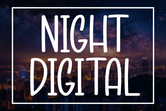 Night Digital Font for Creative Projects